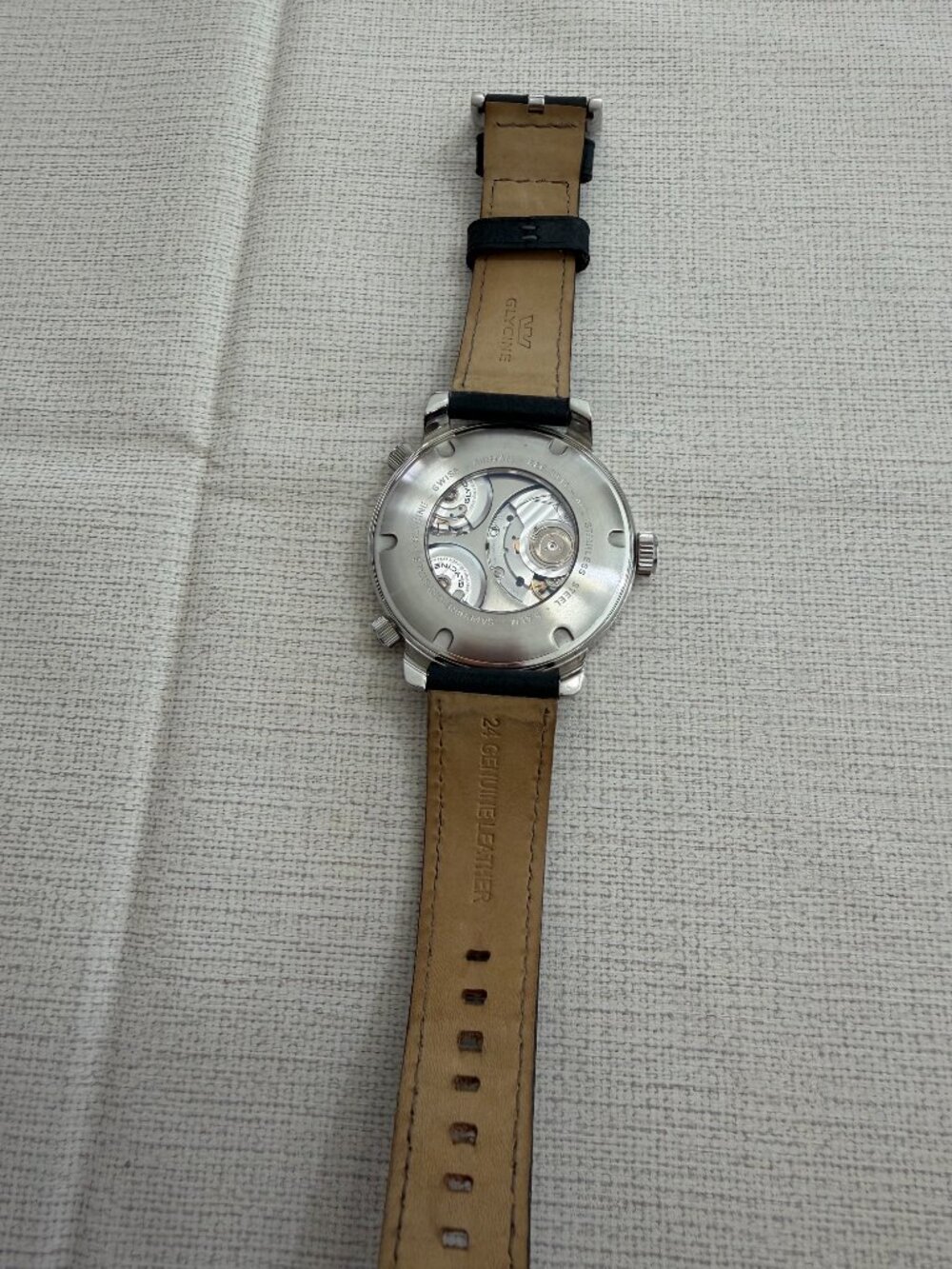GLYCINE Airman 7  GMT  Triple Automatic Black Grey Swiss Made Watch - Picture 9 of 11
